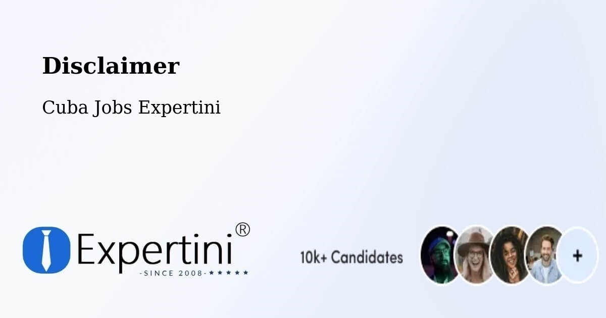 Disclaimer – Minas - Cuba Jobs Expertini